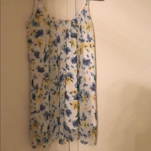 Blue and yellow sunflower shift dress